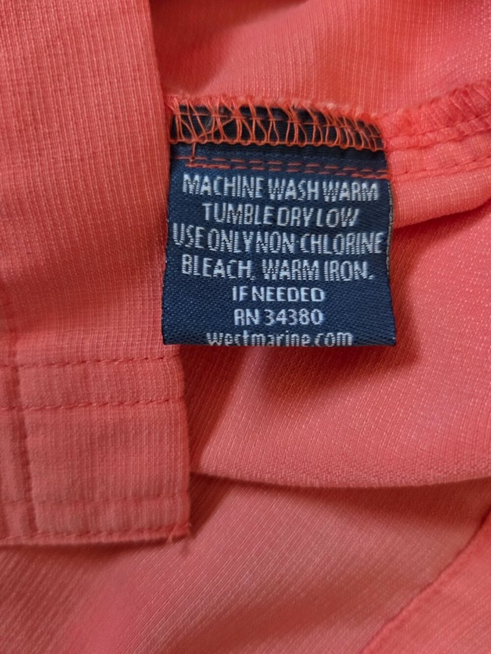 West Marine Button Up Shirt Mens XL Orange Cotton Short Sleeve Pocket Performanc - Picture 5 of 6